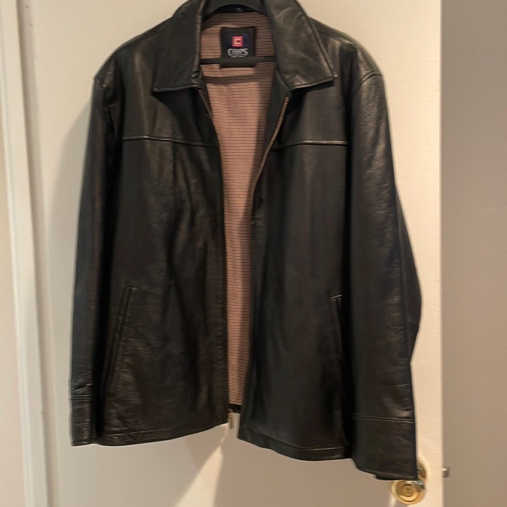 Black leather jacket